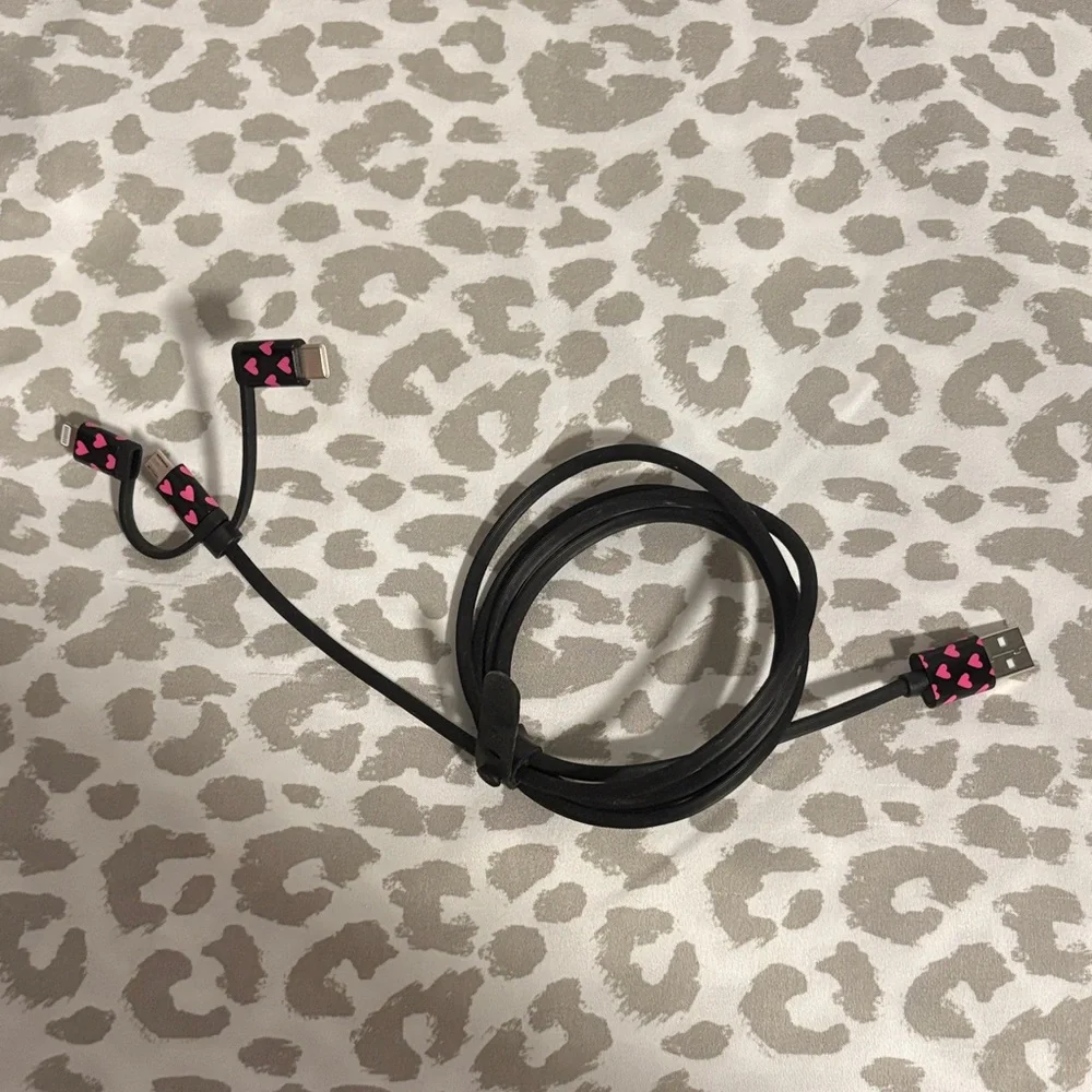 Black and Pink Charging Cable